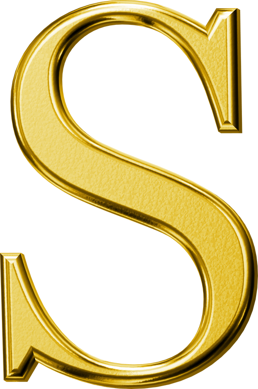 Luxury gold letter S